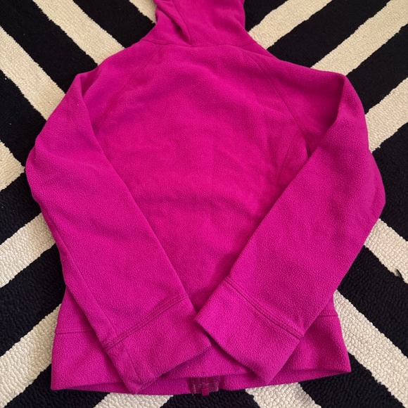 Girls North Face Hot Pink Fleece Zipper Hoodie Sz XS - Picture 2 of 5